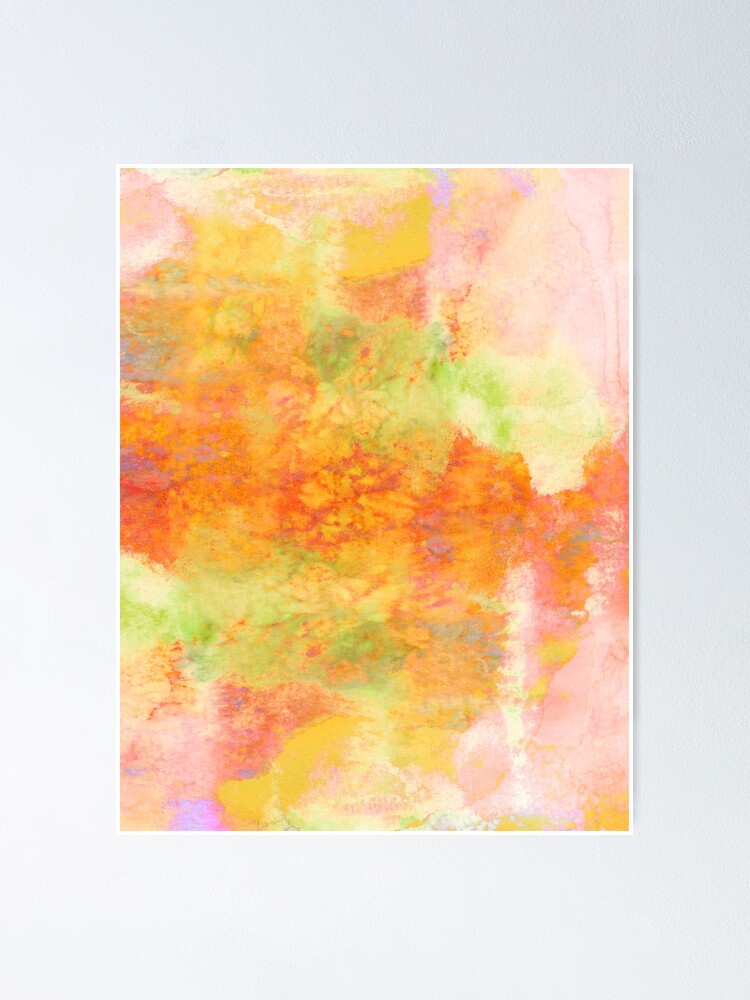 Pastell Imaginings 3 Girly Schicke Regenbogen Abstrakte Aquarell Malerei Bunter Struktureller Fruhlings Pfirsich Rosa Gelb Grun Feine Kunst Poster Von Ebiemporium Redbubble