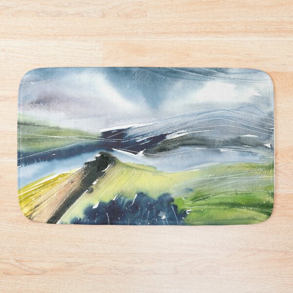 Item preview, Copy of Beautiful nature landscape, mountains, green trees, blue waves designed and sold by anaozzart.