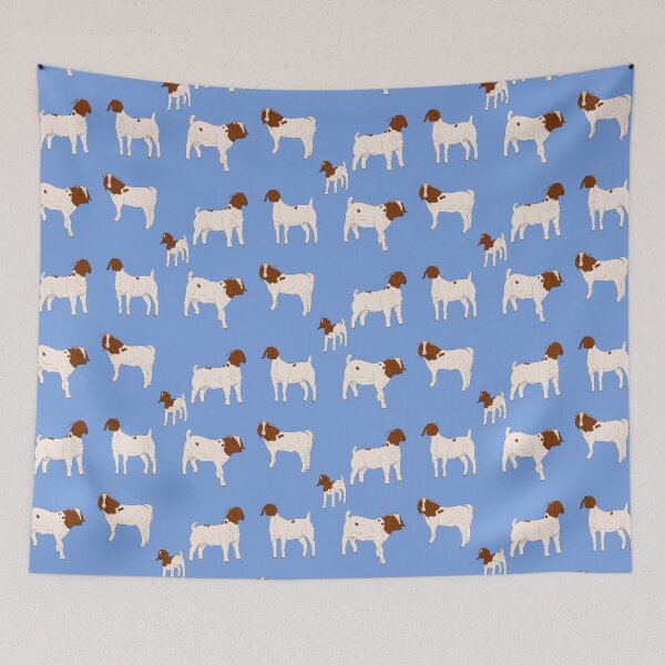 Item preview, Boer Goats Pattern Blue designed and sold by Ashley Gagnon.