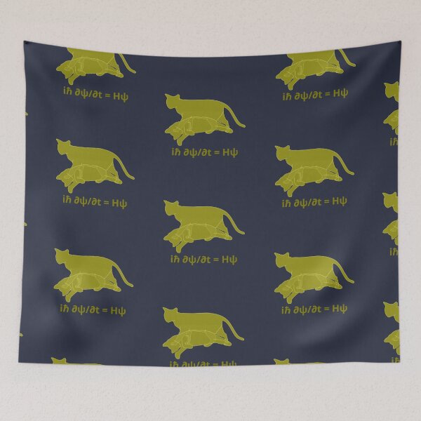 Item preview, Golden cat and schrodinger's paradox - background blue designed and sold by denis90ch.