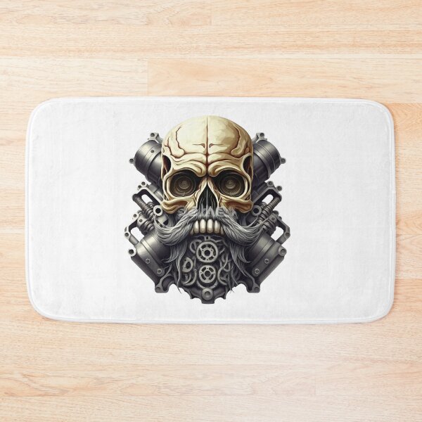 Item preview, SKULL BEARD DARK MECHANIC PISTON CAR MOTORCYCLE COLOR designed and sold by ogirdorgraphics.