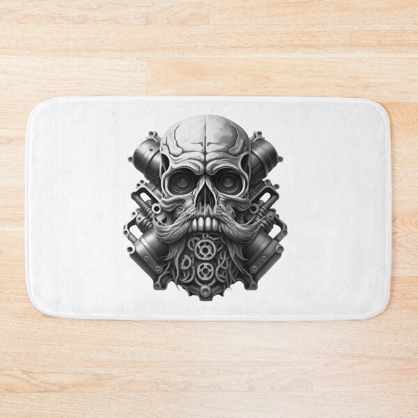 Item preview, SKULL BEARD DARK MECHANIC PISTON CAR MOTORCYCLE BLACK #ogirdor designed and sold by ogirdorgraphics.