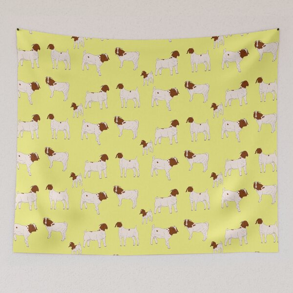 Item preview, Boer Goats Pattern Yellow designed and sold by Ashley Gagnon.