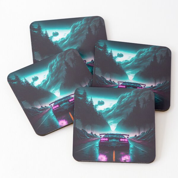 Item preview, Synthwave Car in the Forest designed and sold by NewLevelClo.