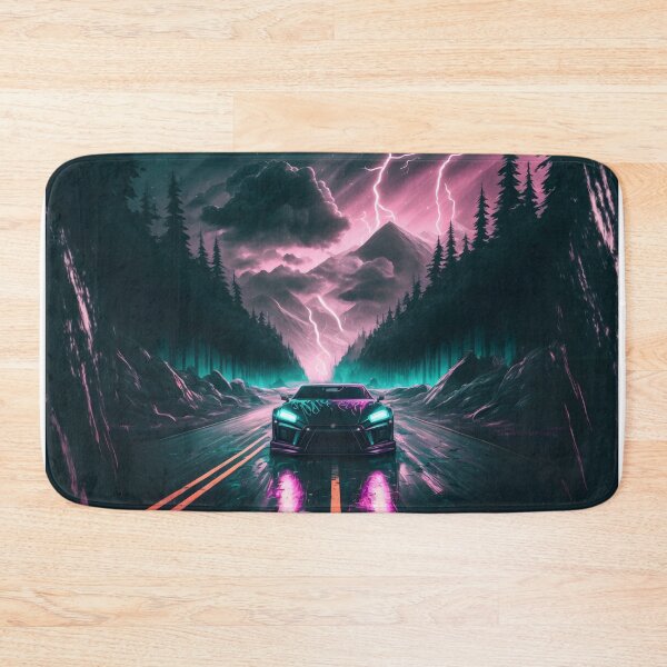Item preview, Synthwave Car in the Forest in a Storm designed and sold by NewLevelClo.