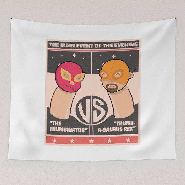 Item preview, Funny Thumb Wrestling Fight Cartoon designed and sold by MrEddie10.