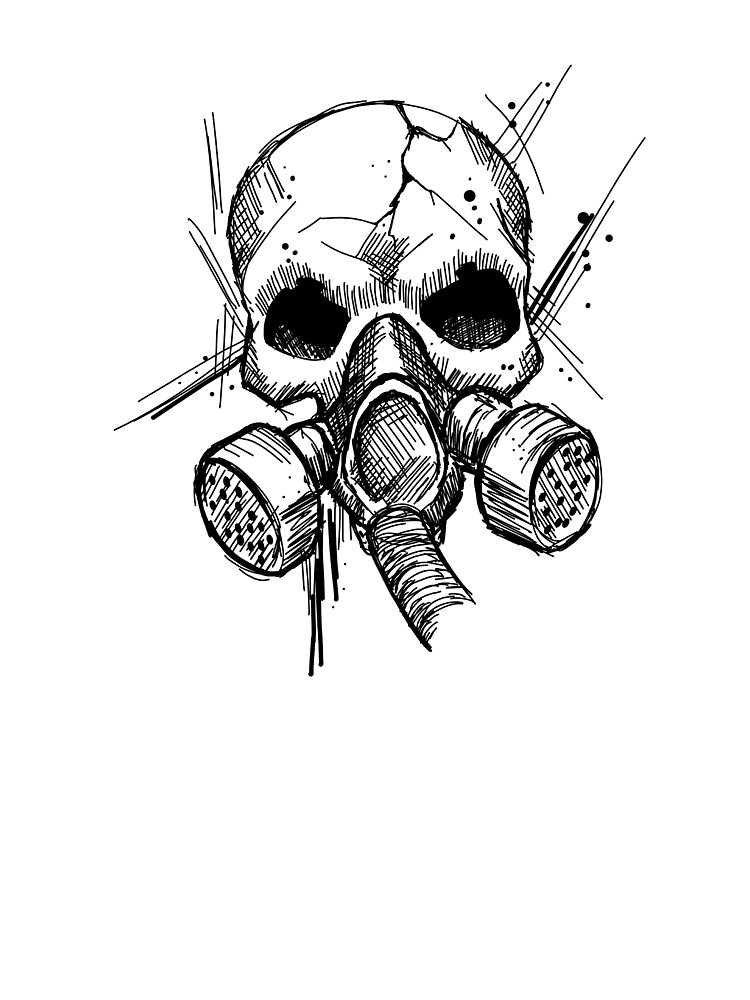 Skull With Gas Mask New School Apocalypse Art Baby One Piece By Ckandrus Redbubble