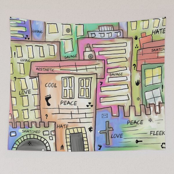 Item preview, Buildings graphic Doodle art  designed and sold by MNA-Art.