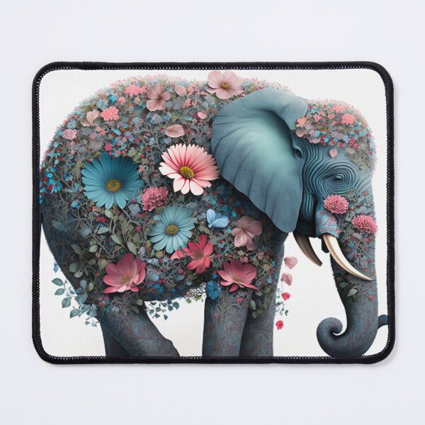 Item preview, Elephant covered with pastel colored flowers. designed and sold by liana campbell.