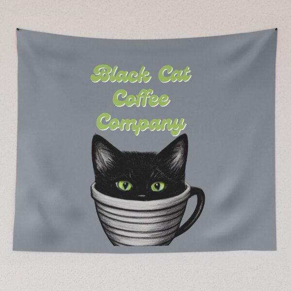 Item preview, Black Cat Coffee Company, Kitten with Green Eyes designed and sold by Constant Readers.