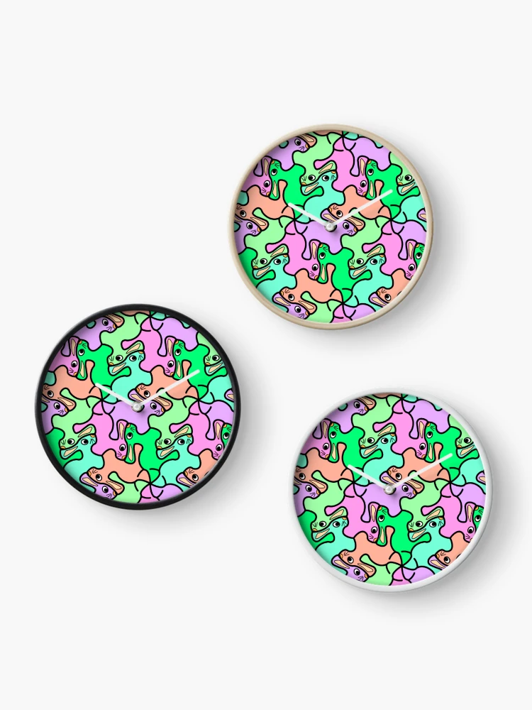 Thumbnail 3 of 4, Clock, Rabbit Geometric Pattern designed and sold by JLCableStudio.