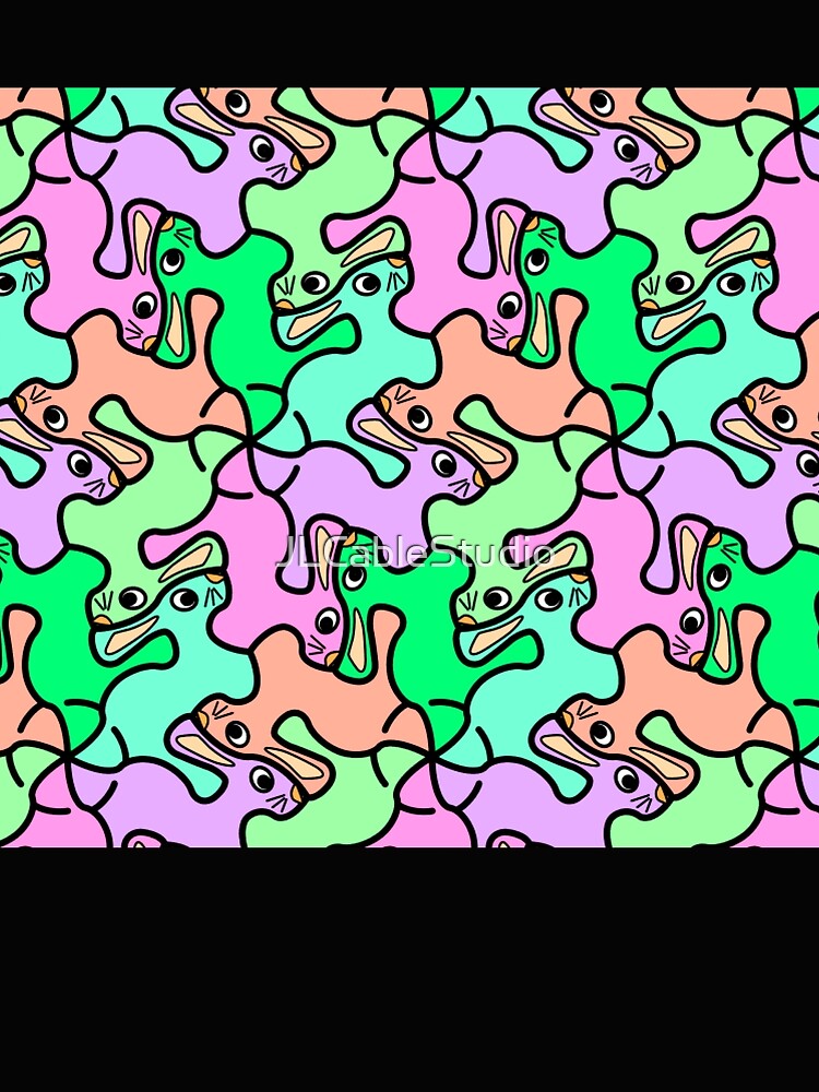 Thumbnail 3 of 3, Scarf, Rabbit Geometric Pattern designed and sold by JLCableStudio.