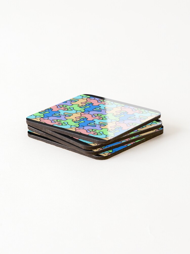 Thumbnail 4 of 5, Coasters (Set of 4), Rabbit Geometric Pattern designed and sold by JLCableStudio.