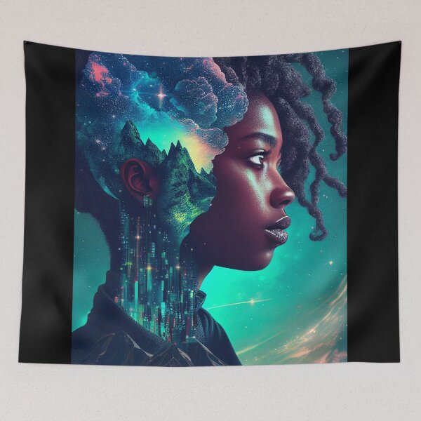Artikelvorschau, Afrofuturismus Kunst entworfen und verkauft von MidJourneymen.