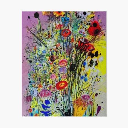 Vincent Spray paint Ralph loathing Vegas ink splatter Pretty paint spill  color splash pablo drip wild collage art flower arrangement sunflower oil  painting bright colorful floral decor  Poster for Sale by