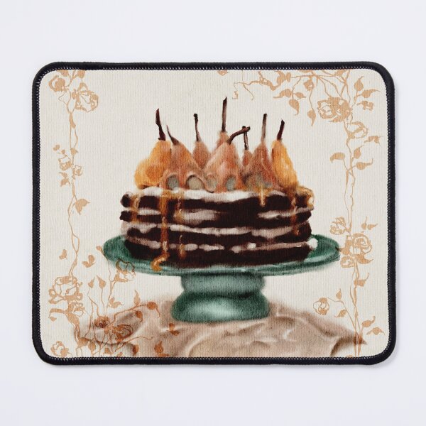 Item preview, Caramel Pear and Gingerbread Cake Cottagecore Art Watercolor designed and sold by Monica Laipple.