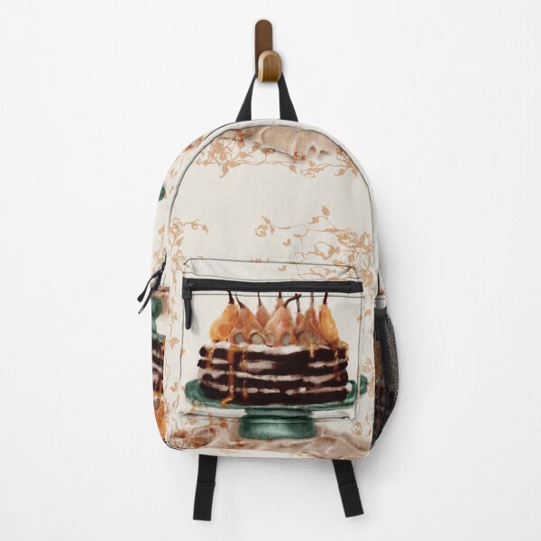 Item preview, Caramel Pear and Gingerbread Cake Cottagecore Art Watercolor designed and sold by Monica Laipple.