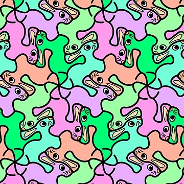 Artwork thumbnail, Rabbit Geometric Pattern by JLCableStudio