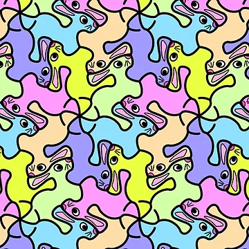 Artwork thumbnail, Rabbit Geometric Pattern by JLCableStudio