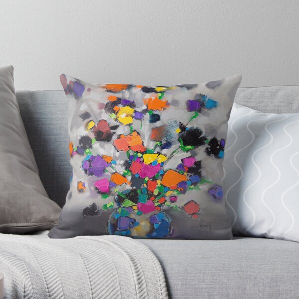 Floral Spectrum 1 Throw Pillow