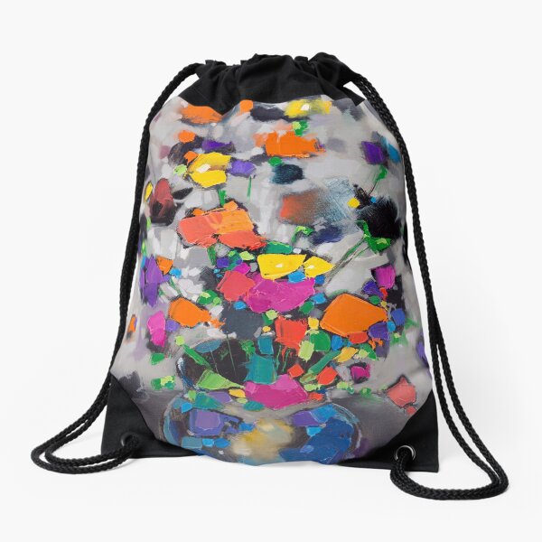 Floral Spectrum 1 Drawstring Bag