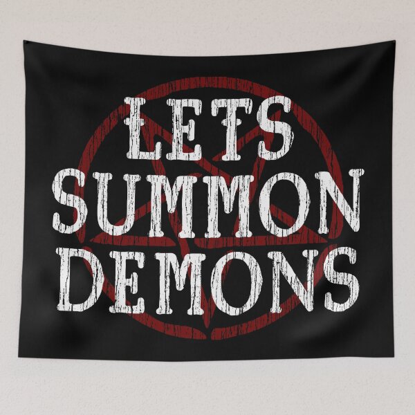 Item preview, LETS SUMMON DEMONS - FUNNY OCCULT HORROR designed and sold by ShirtWreck.