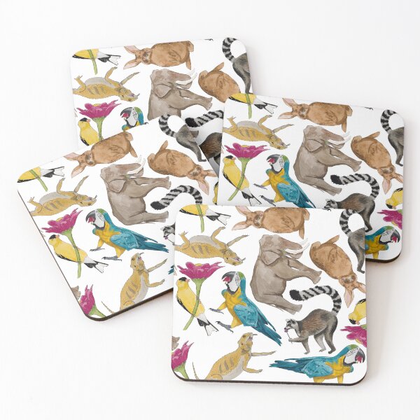 Item preview, Flower Animal Feeding Frenzy Loose White designed and sold by Nicky Rollings.