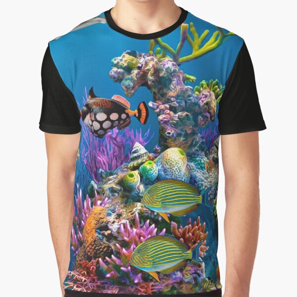 Colorful Coral Reef Painting Graphic T-Shirt for Sale by Walter