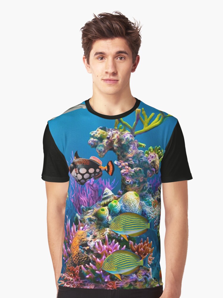 Colorful Coral Reef Painting Graphic T-Shirt for Sale by Walter