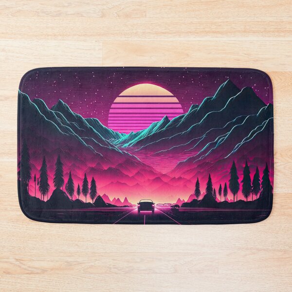 Item preview, Neon Horizons: A Synthwave Mountain Drive designed and sold by Mullet Monkey.