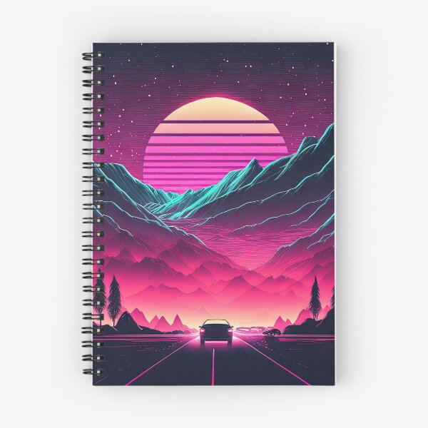 Item preview, Neon Horizons: A Synthwave Mountain Drive designed and sold by Mullet Monkey.