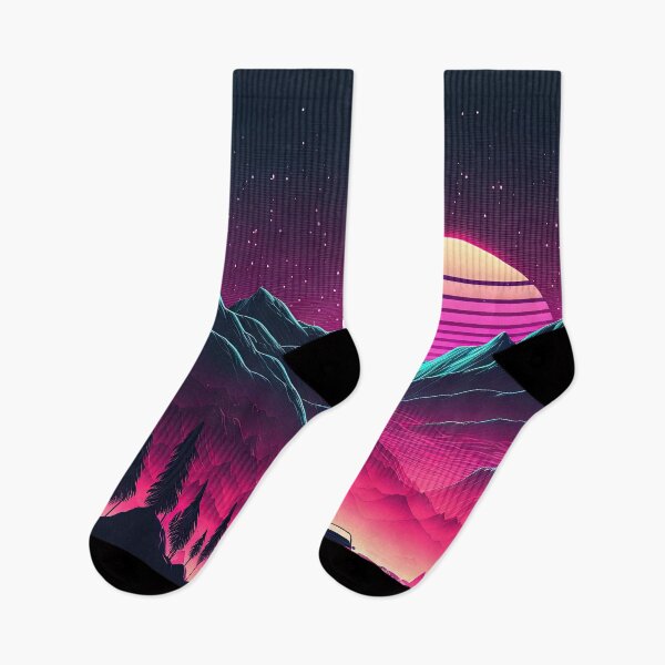 Item preview, Neon Horizons: A Synthwave Mountain Drive designed and sold by Mullet Monkey.