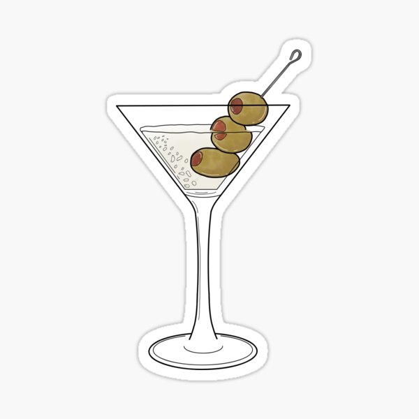 Martini Glass Spilling Out Sticker