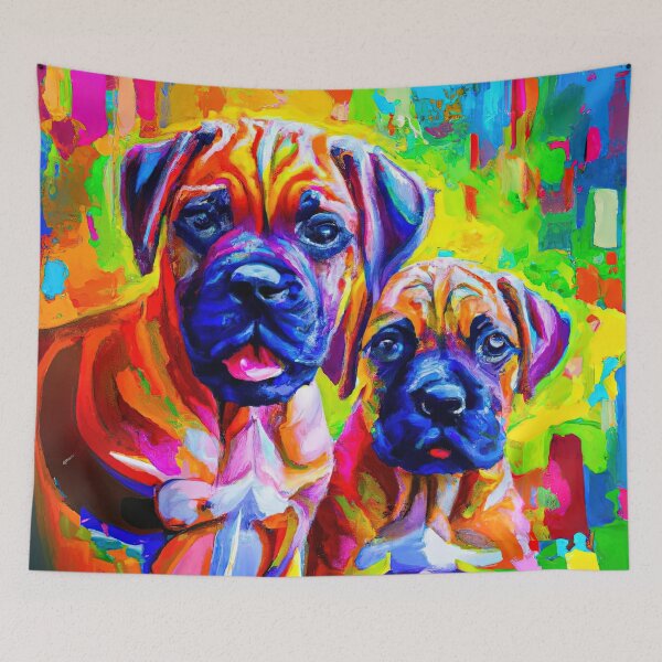 Item preview, Fawn Boxer puppies vibrant colors designed and sold by AIK9Artwork.