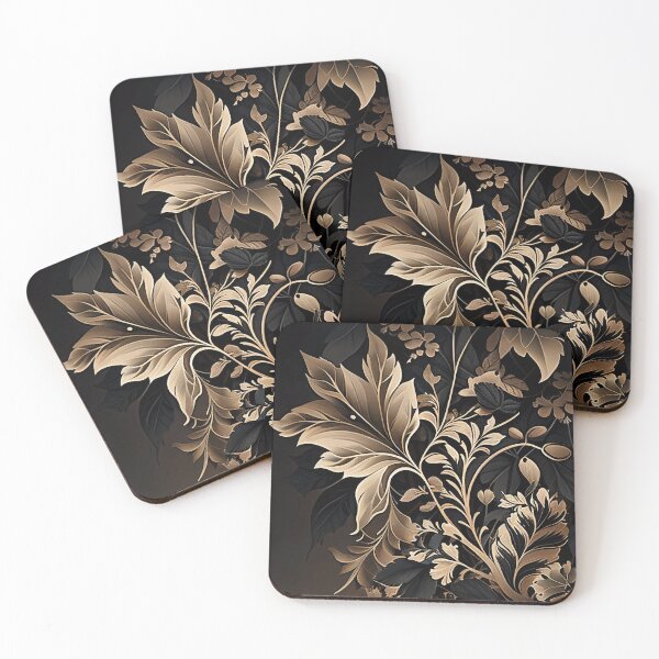 Item preview, Black and Beige abstract foliage design designed and sold by Mushrankhan.