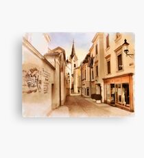 Kirchengasse in Ybbs mit Loeb Geschaeft Canvas Print