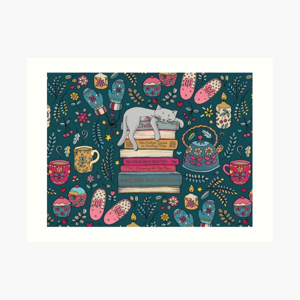 How to Hygge Like a Cat Art Print