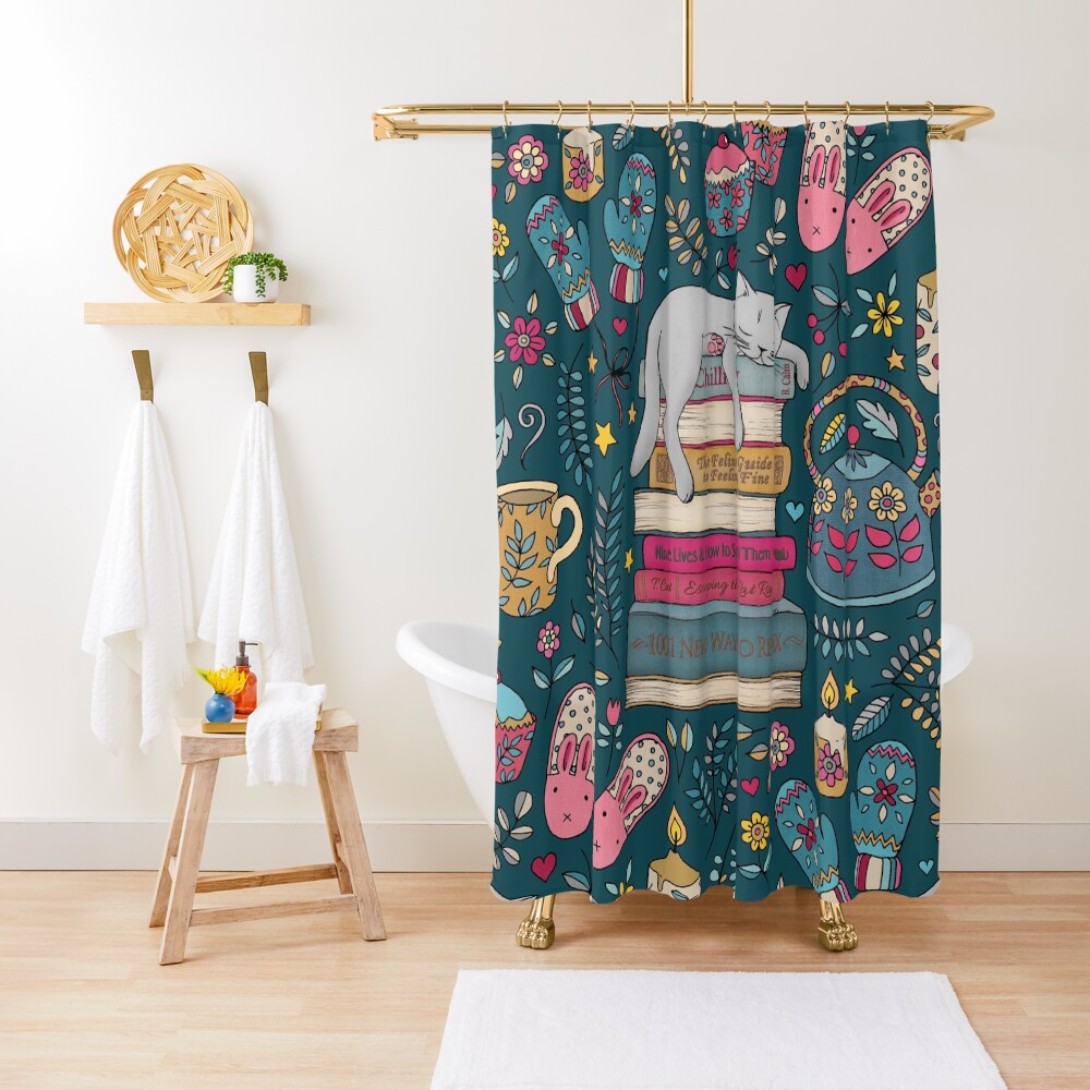 How to Hygge Like a Cat Shower Curtain
