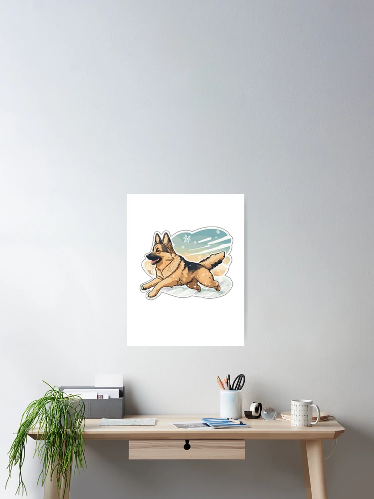 Thumbnail 2 of 3, Poster, German Shepard Sticker designed and sold by SquishyKitkat.
