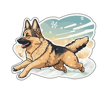Artwork thumbnail, German Shepard Sticker by SquishyKitkat