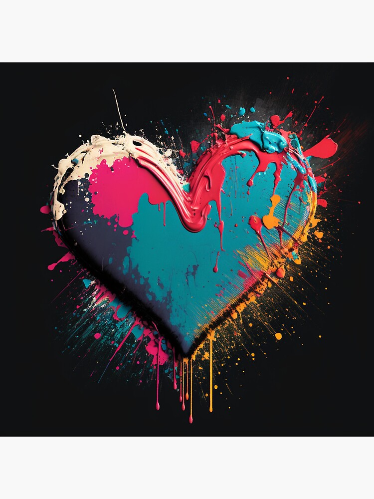 Heart In Splatter Sticker