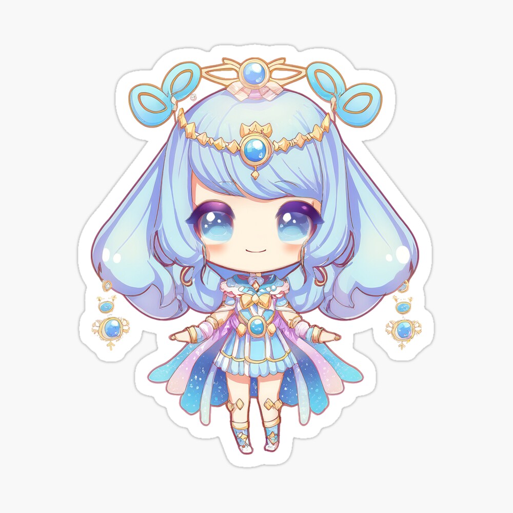 Pastel Jellyfish Girl Chibi Anime Art 