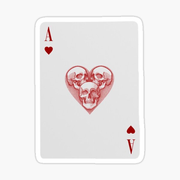 Item preview, Ace of Hearts Skull Card designed and sold by friendly-faces.