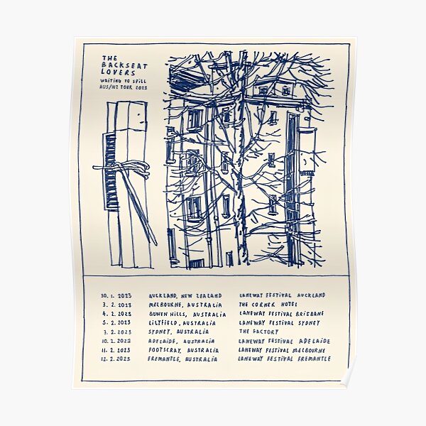 The Backseat Lovers Tour AUS / NZ 2023 Poster