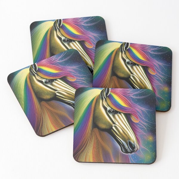 Item preview, Mystical Rainbow Horse | Colorful Horse Art | Horse Decor Artwork | Space Aesthetic designed and sold by MysticMyras.
