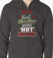 First Christmas With Hot New Fiancee Engaged Couple Zipped Hoodie