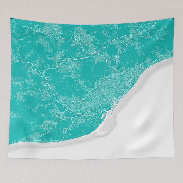 Item preview, Barcelona City Light Blue Map designed and sold by RJninetyseven.