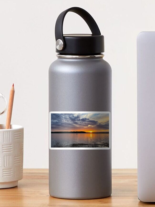Thumbnail 1 of 3, Sticker, Lake sunset designed and sold by tkdgirlms.