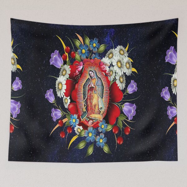 Item preview, Our Lady of Guadalupe Mexican Virgin Mary Mexico Flowers Tilma  designed and sold by hispanicworld.