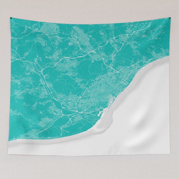 Item preview, Copia de Barcelona City Light Blue Map designed and sold by RJninetyseven.